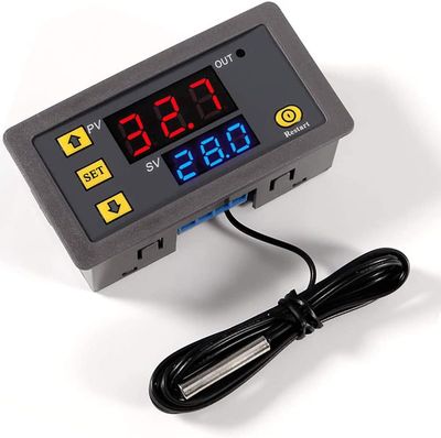 Digital Temperature Controller — 110V–220V 10A Heat/Cool Thermostat, Waterproof NTC 10K Sensor Probe, Wide Range -50°C to 110°C