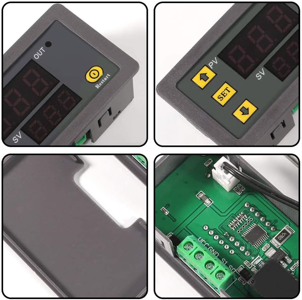 Digital Temperature Controller — 110V–220V 10A Heat/Cool Thermostat, Waterproof NTC 10K Sensor Probe, Wide Range -50°C to 110°C