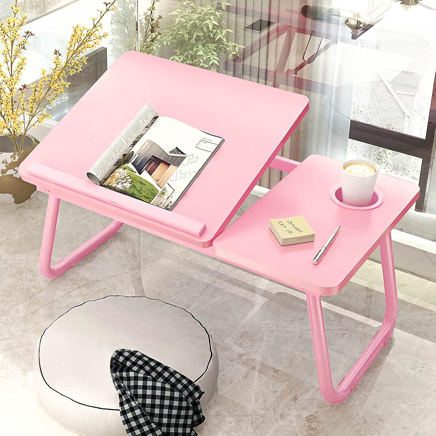 Laptop Bed Table Foldable Legs Cup Holder