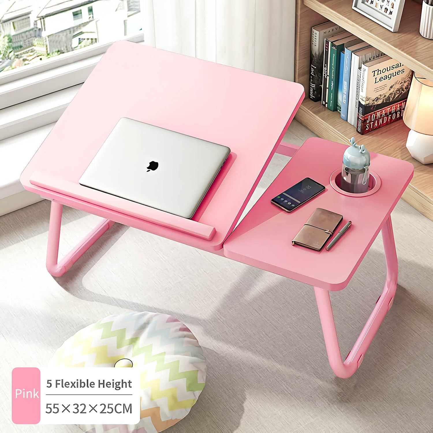 Laptop Bed Table Foldable Legs Cup Holder