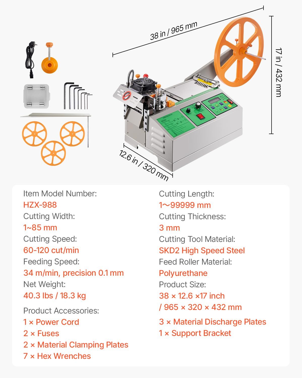 Automatic Webbing Cutting Machine, Hot &amp; Cold Belt Cutter with LCD Display, Adjustable Temperature for Nylon Strap, Ribbon &amp; Zipper Tape