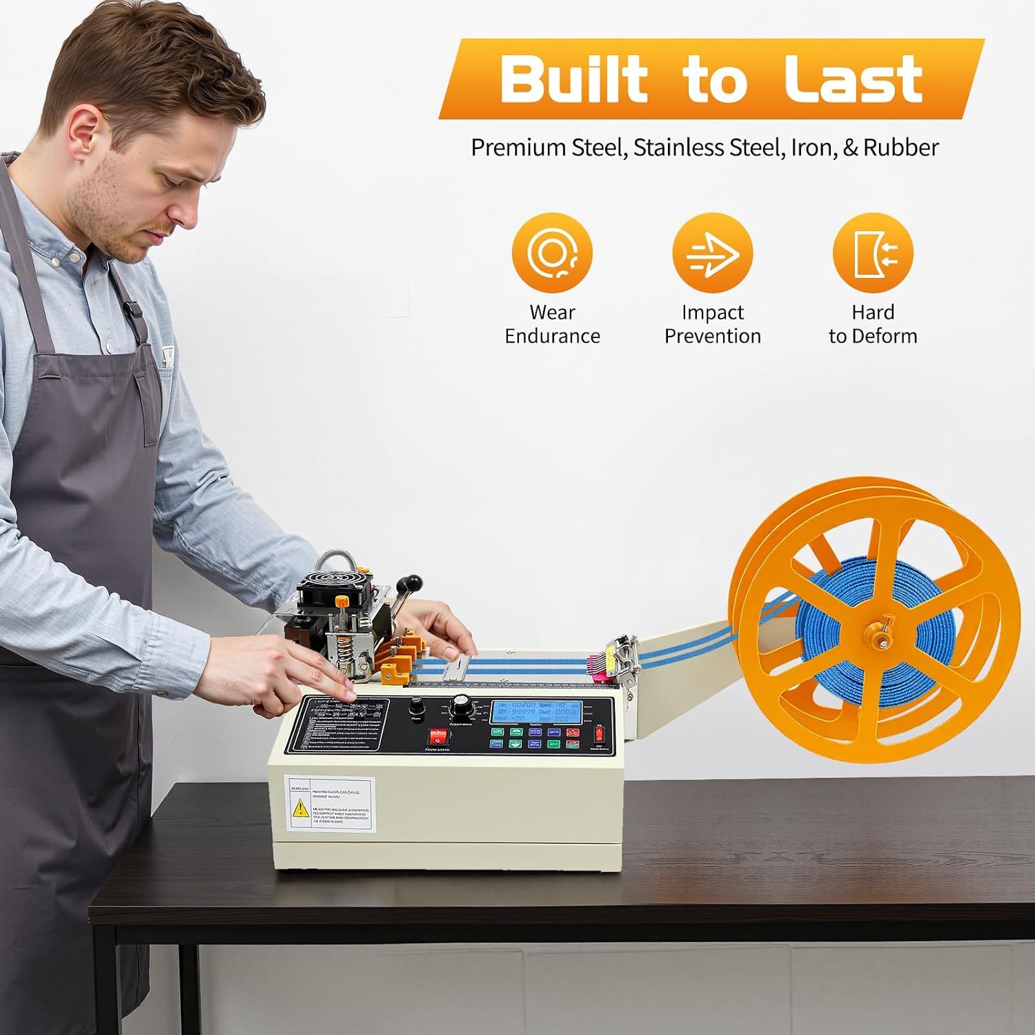 Automatic Belt and Tape Cutting Machine 400W LCD Display
