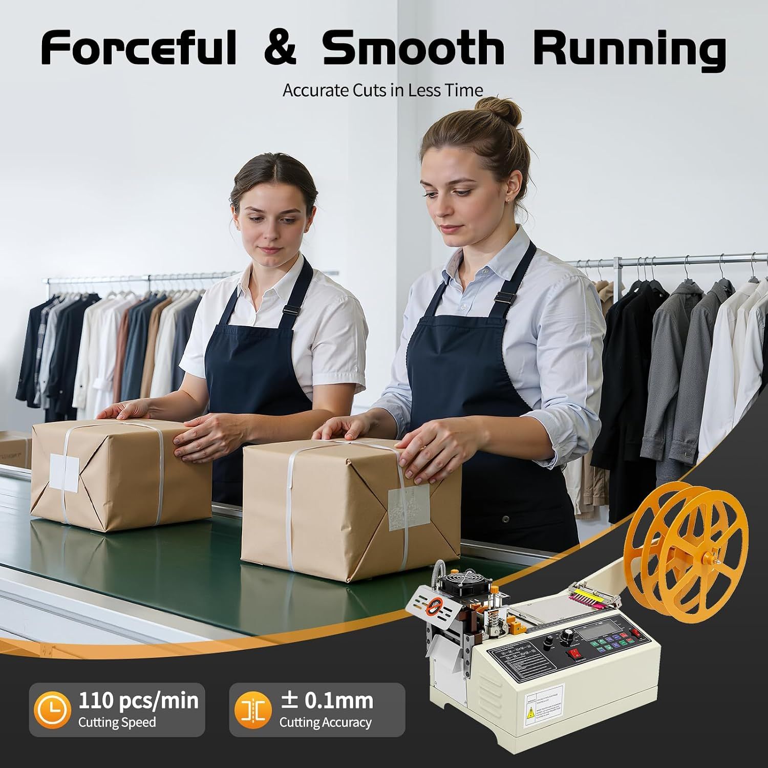 Automatic Belt and Tape Cutting Machine 400W LCD Display