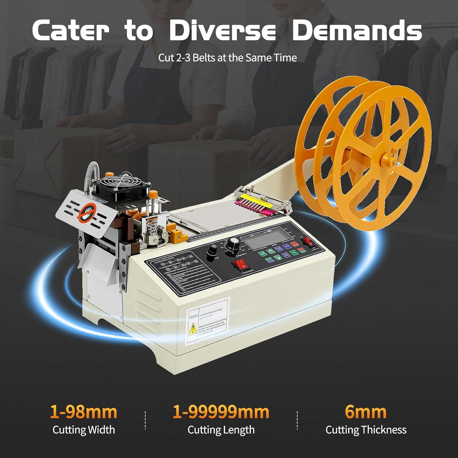 Automatic Belt and Tape Cutting Machine 400W LCD Display