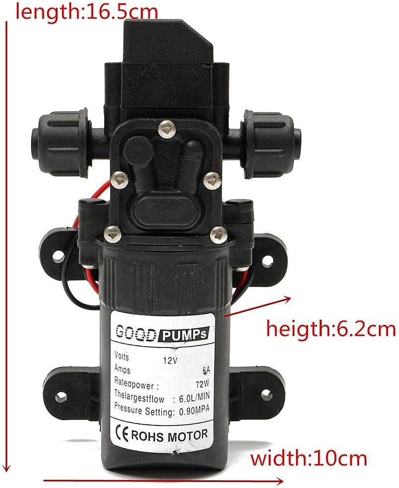 12V High Pressure Water Pump 6L/min Self Priming Diaphragm Pump