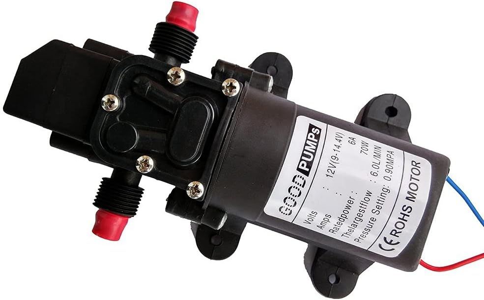 12V High Pressure Water Pump 6L/min Self Priming Diaphragm Pump