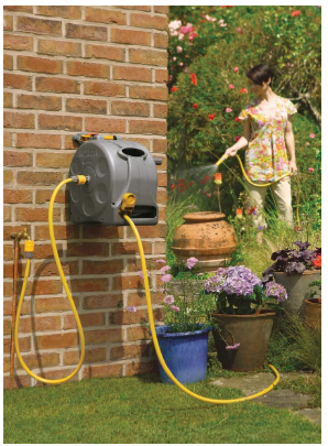 Wall Mounted Compact 2 in 1 Reel with 25m Hose Lightweight Design