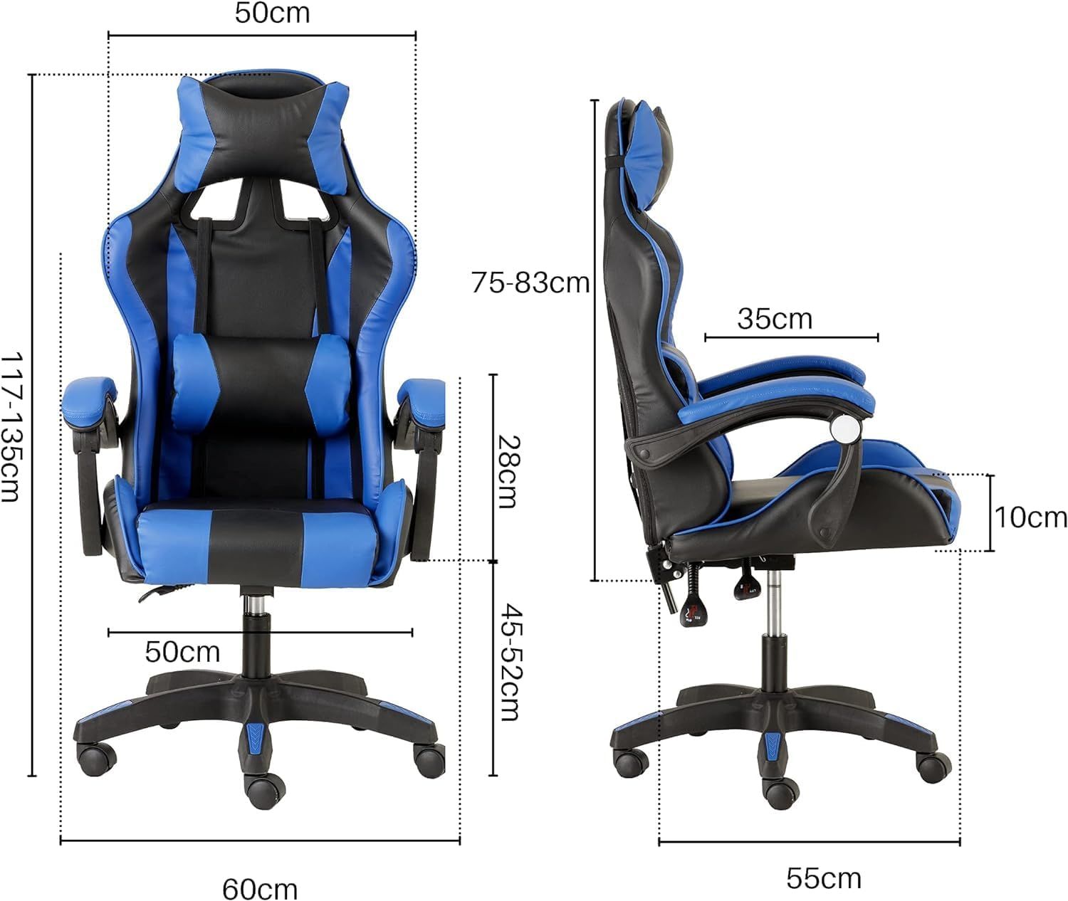Home Gaming Chair Ergonomic Office Chair Blue