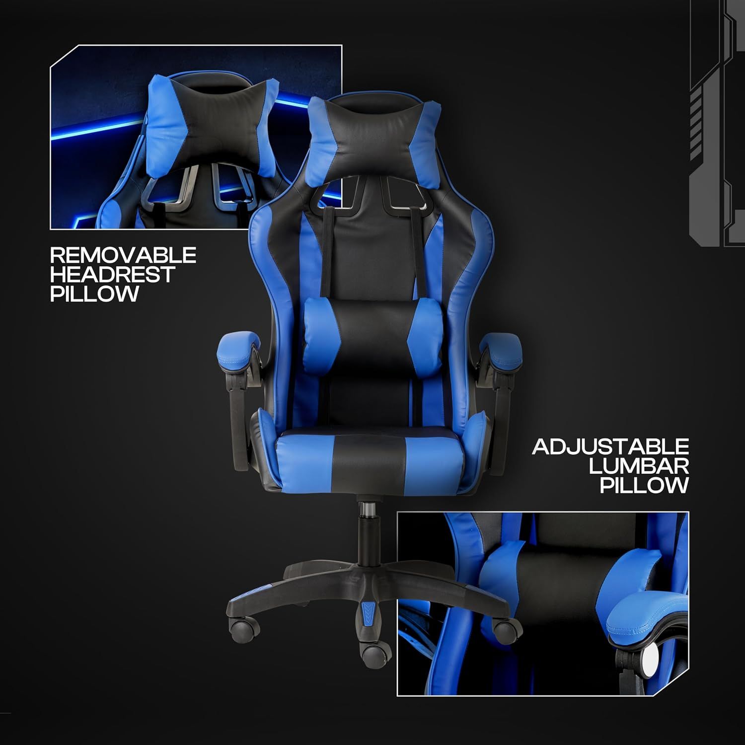 Home Gaming Chair Ergonomic Office Chair Blue