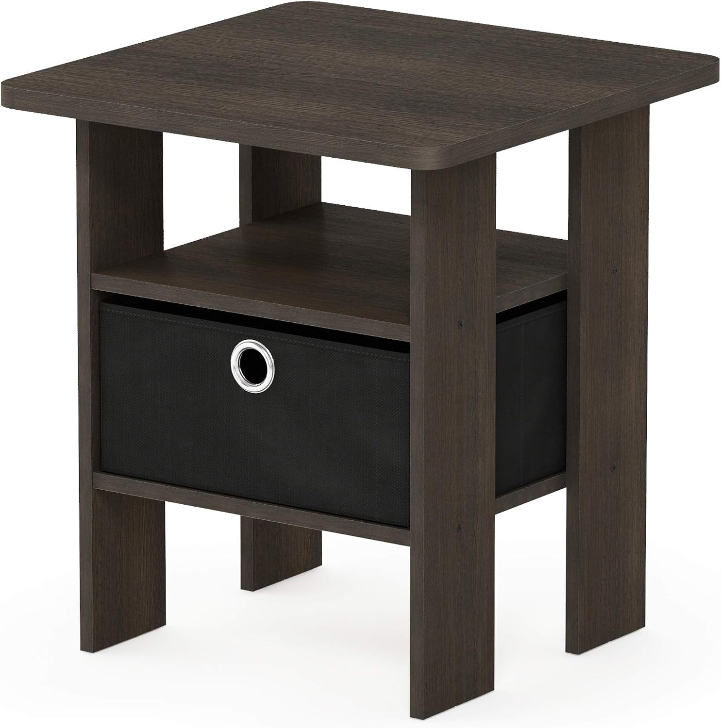 Sturdy End Table Side Table Nightstand with Bin Drawer