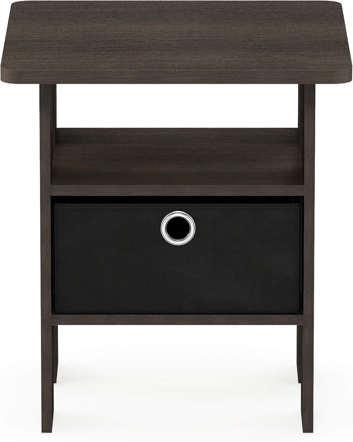 Sturdy End Table Side Table Nightstand with Bin Drawer