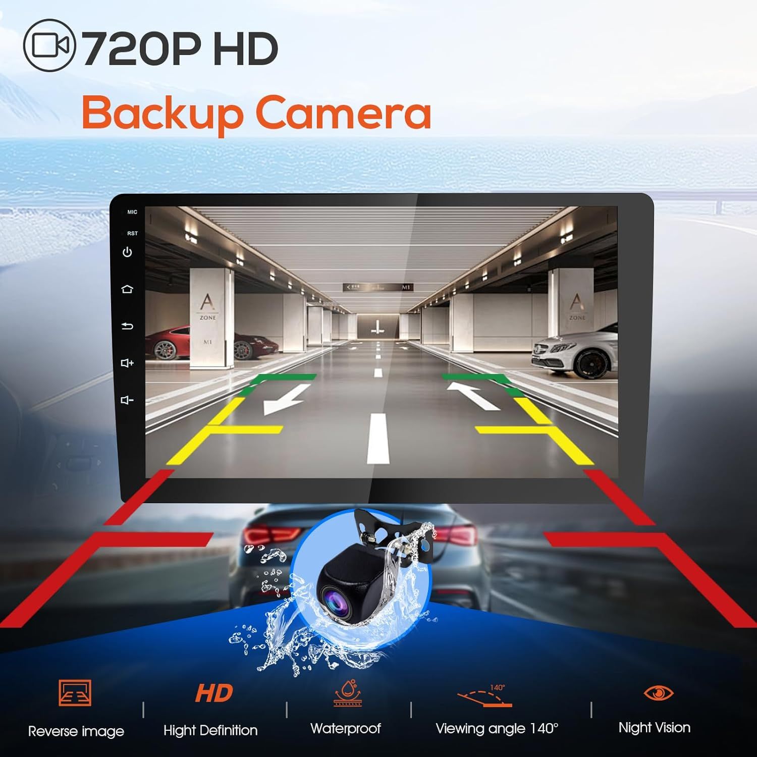 10.1 Inch Car Stereo Radio with Wireless CarPlay &amp; Android Auto, GPS, Bluetooth, Mirror Link, FM/AM/RDS &amp; Voice Control