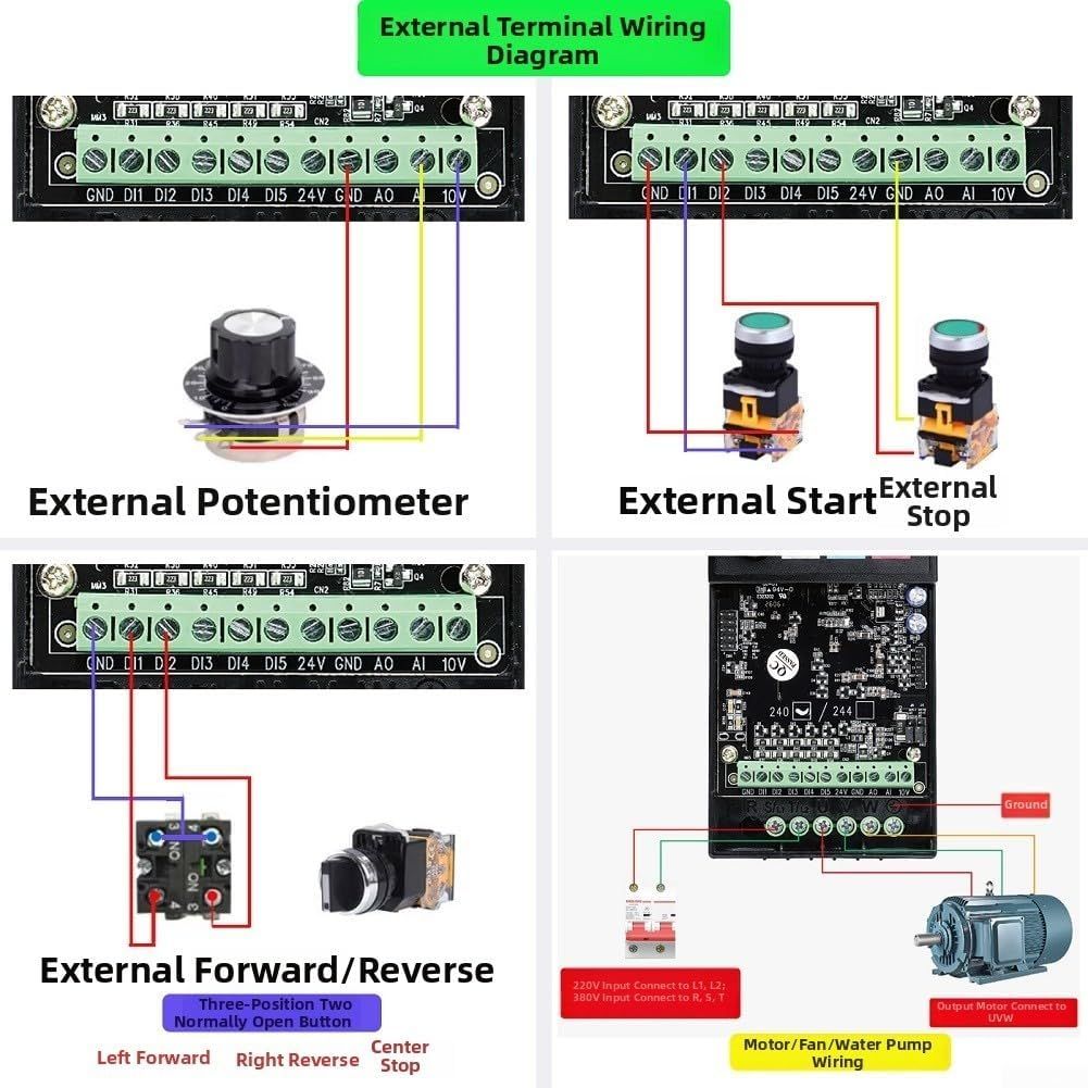 2.2kW for vfd 220V Single to 3-Phase Converter Motor Controller