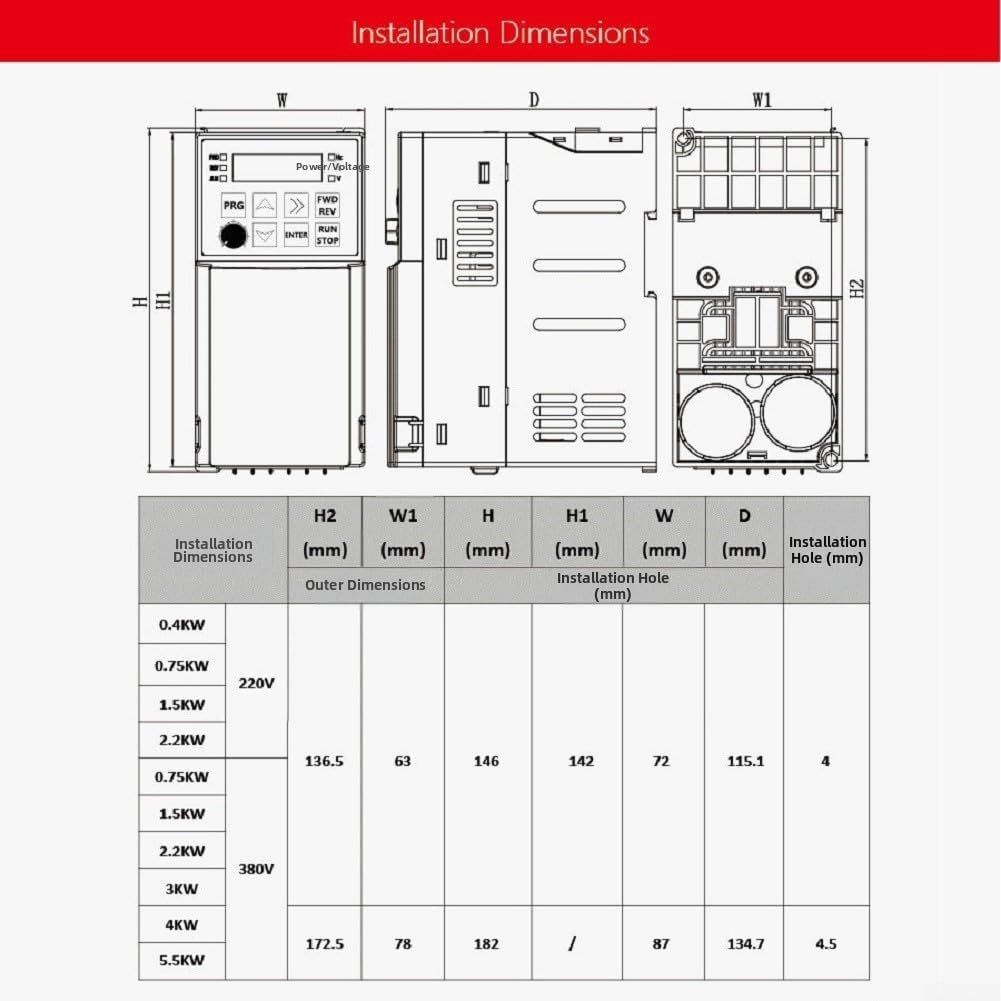 2.2kW for vfd 220V Single to 3-Phase Converter Motor Controller