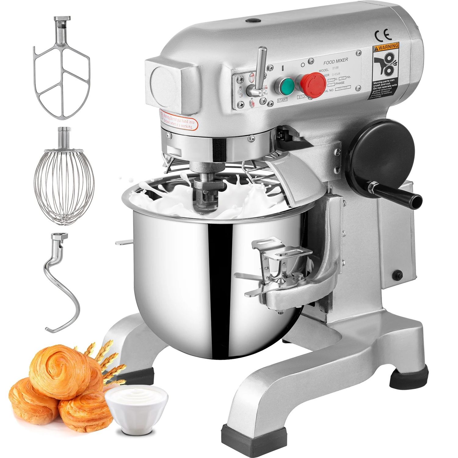 15QT Industrial Kitchen Mixer – Commercial 3-Speed Food Mixer