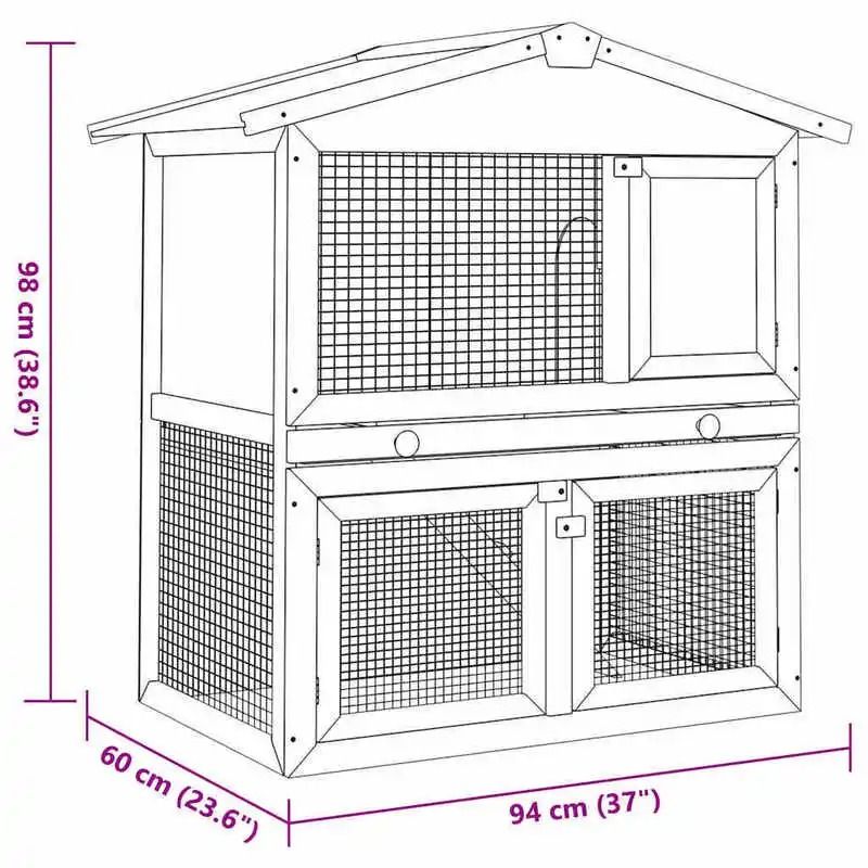 Small hutch 2-Level Wooden Rabbit Hutch – Spacious Outdoor Small Animal House