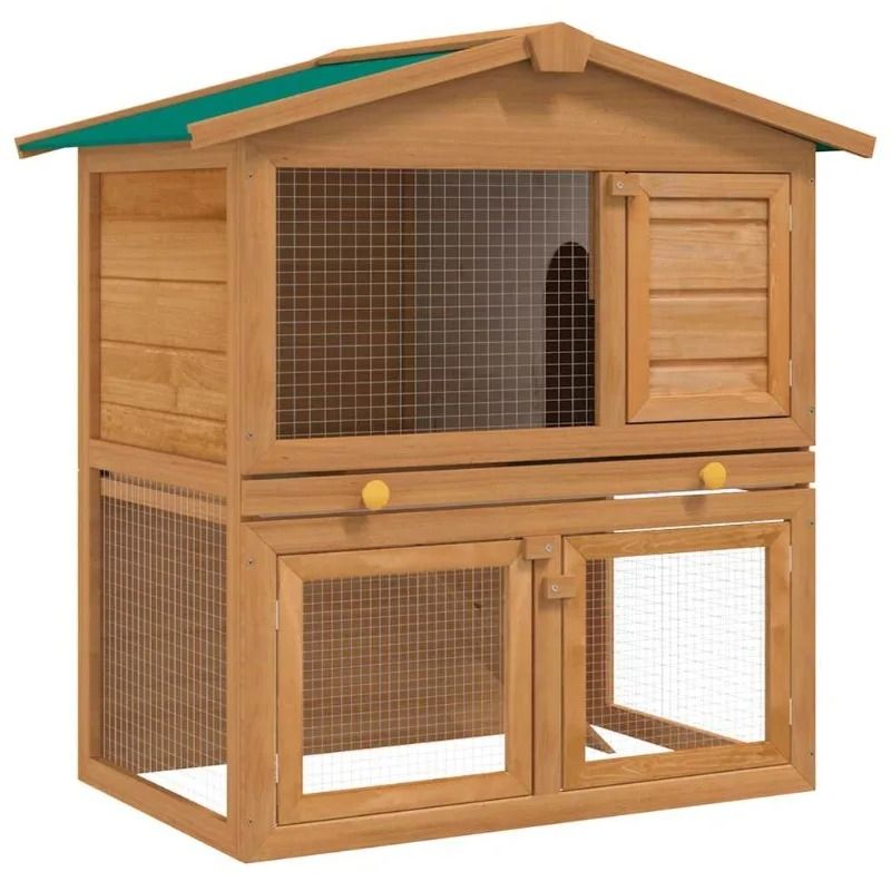 Small hutch 2-Level Wooden Rabbit Hutch – Spacious Outdoor Small Animal House