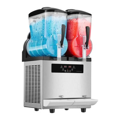 Slush Machine 24L Commercial Slushy Machine – Dual 12L Tanks, Independent Controls &amp; Automatic Cleaning