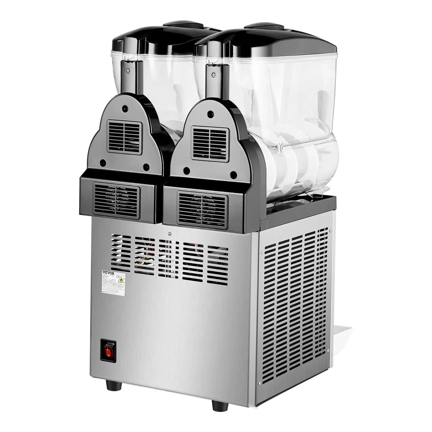 Slush Machine 24L Commercial Slushy Machine – Dual 12L Tanks, Independent Controls &amp; Automatic Cleaning
