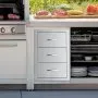 Outdoor Kitchen Drawer Cabinet (47 x 57 x 57 cm) with Triple Access, Stainless Steel, Drawer Storage for Grill Island with Handle, for Grill Station