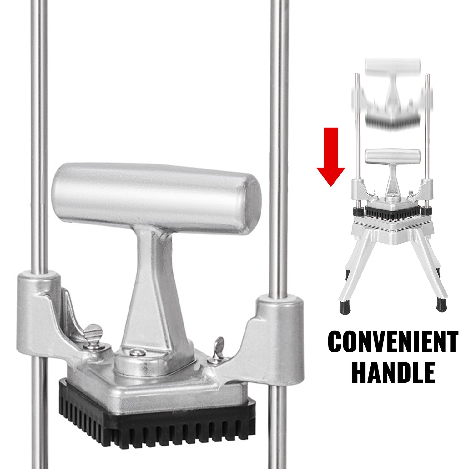 Stainless Steel Commercial Manual Vegetable &amp; French Fry Cutter – 0.8cm Blade with Replacement Blades