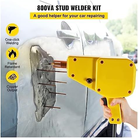 800VA Spot Welder Dent Puller Kit, Car Body Dent Repair Stud Welder Gun Set for Auto Body Repair