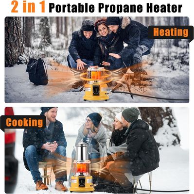 Portable 2-in-1 Portable Propane Heater &amp; Camping Stove – 13,000 BTU