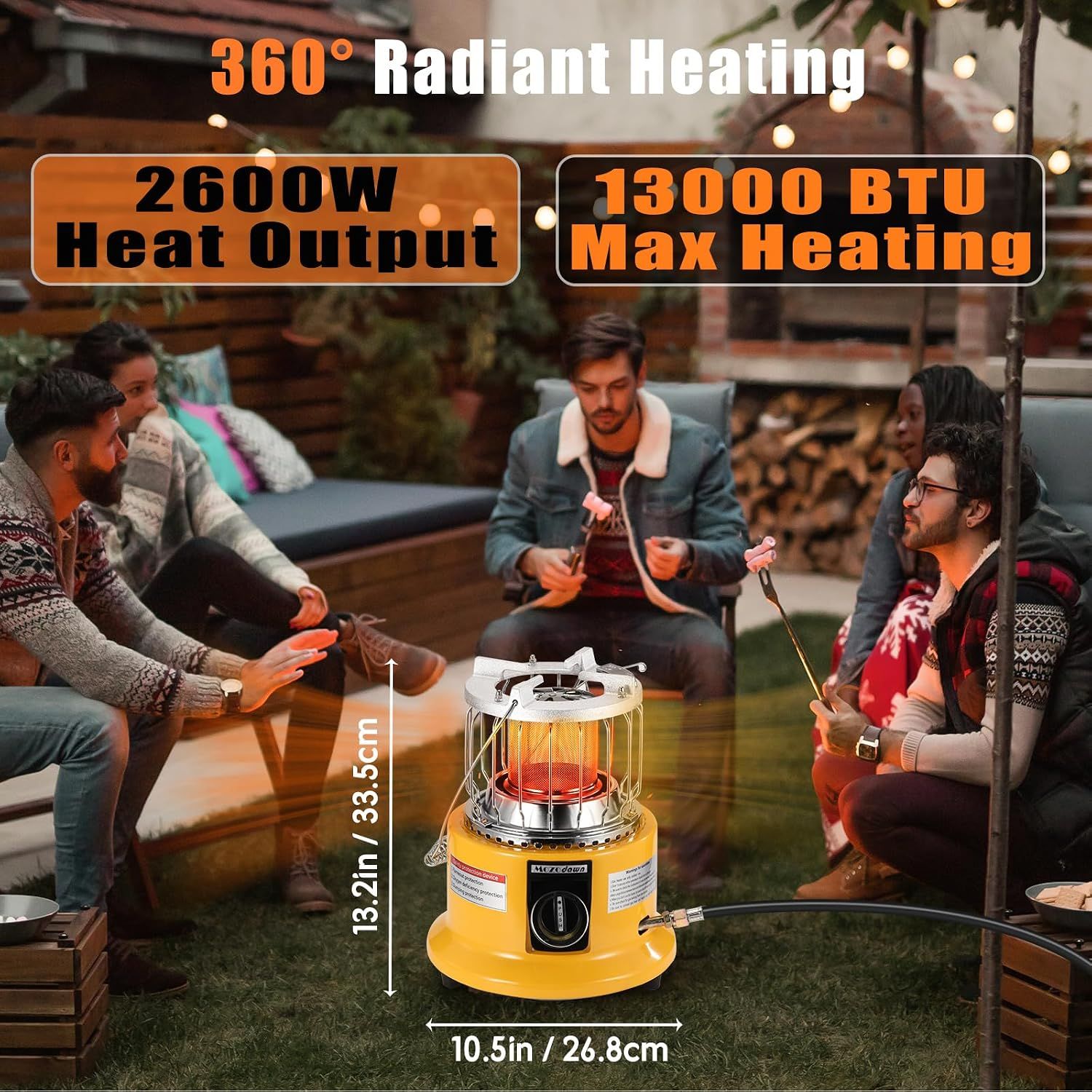 Portable 2-in-1 Portable Propane Heater &amp; Camping Stove – 13,000 BTU