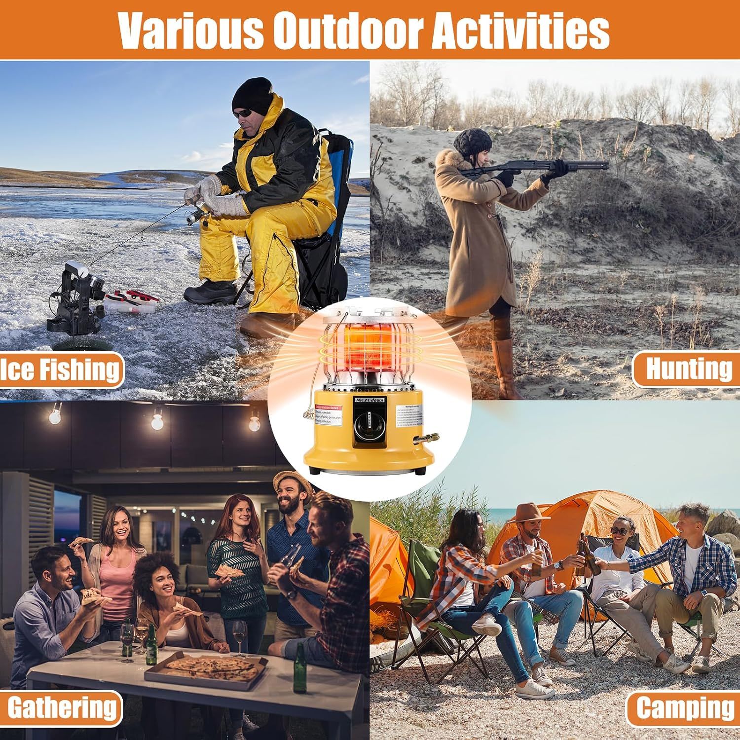 Portable 2-in-1 Portable Propane Heater &amp; Camping Stove – 13,000 BTU