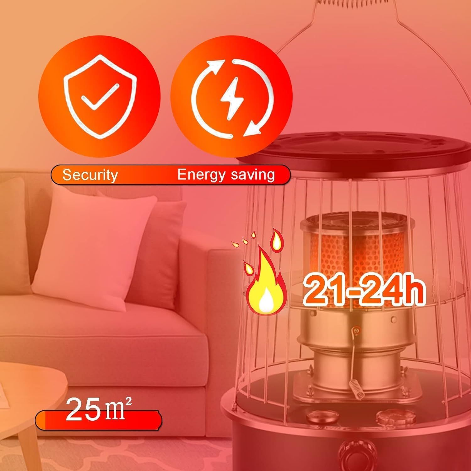 Portable 2600W Kerosene Heater &amp; Cooking Stove – Portable Radiant Heat, Green
