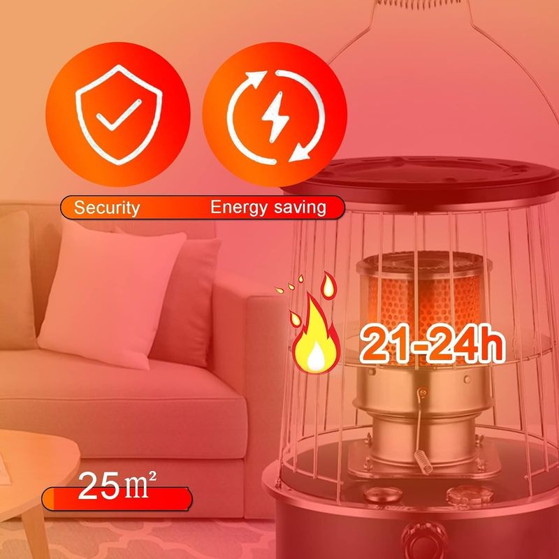 Portable 2600W Kerosene Heater &amp; Cooking Stove – Portable Radiant Heat, Green