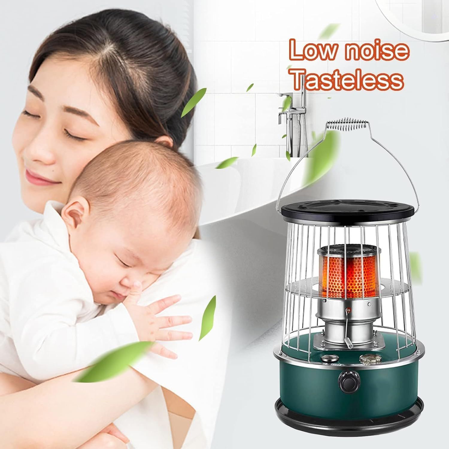 Portable 2600W Kerosene Heater &amp; Cooking Stove – Portable Radiant Heat, Green