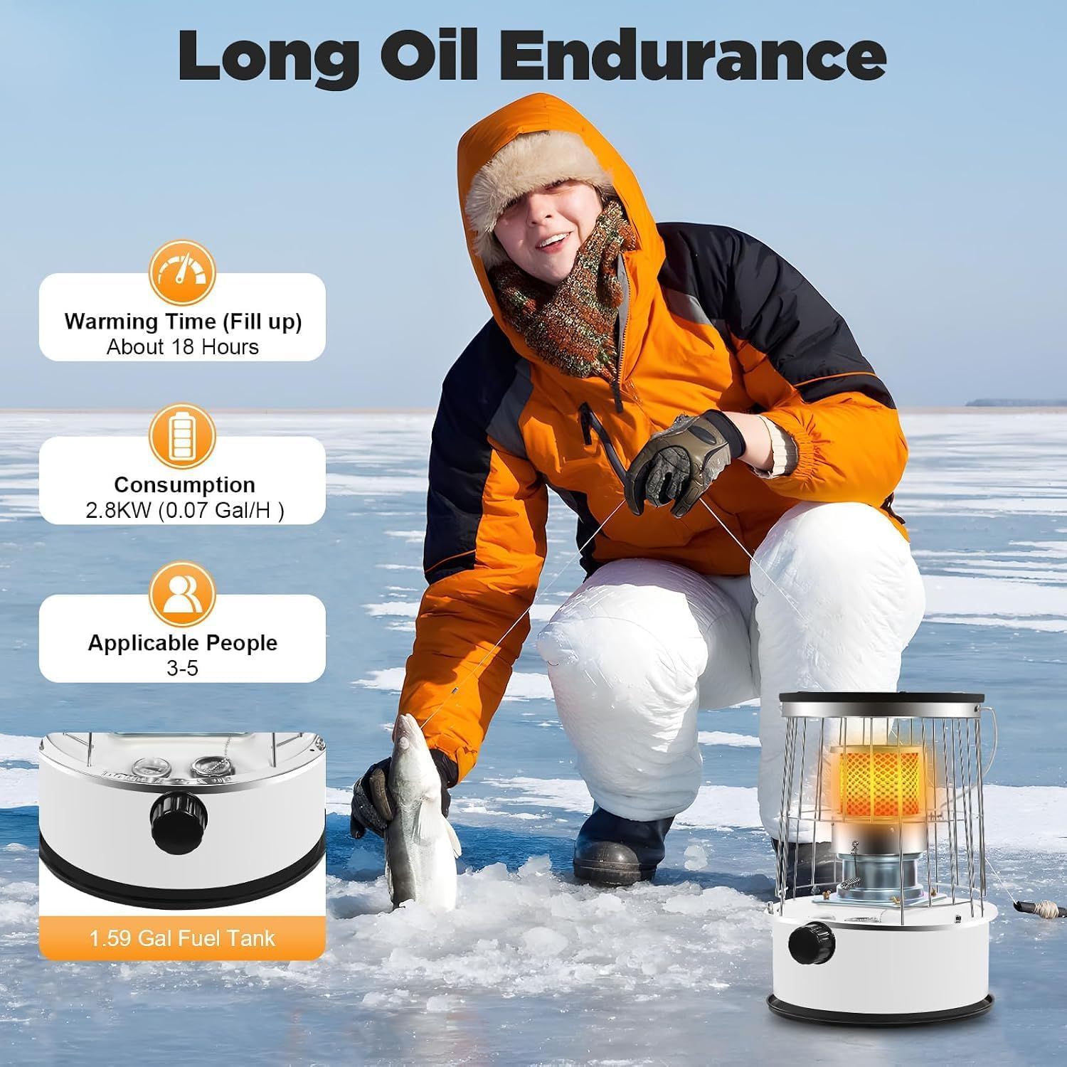 Kerosene Heater, 6L Camping Oil Heaters Kerosene Stove