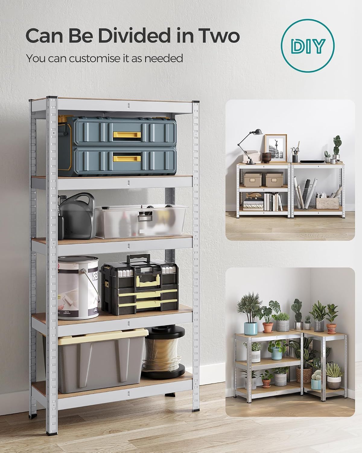 5 Tier Heavy Duty Steel Storage Shelving Unit 650kg