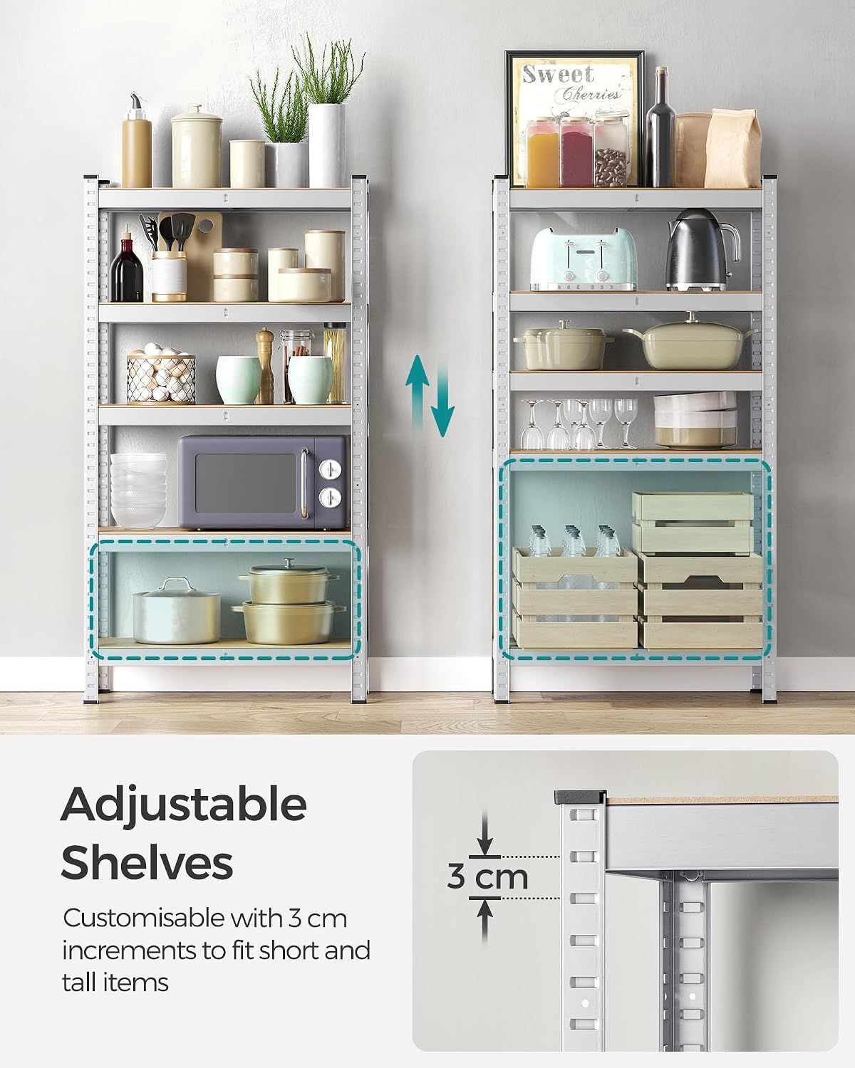 5 Tier Heavy Duty Steel Storage Shelving Unit 650kg