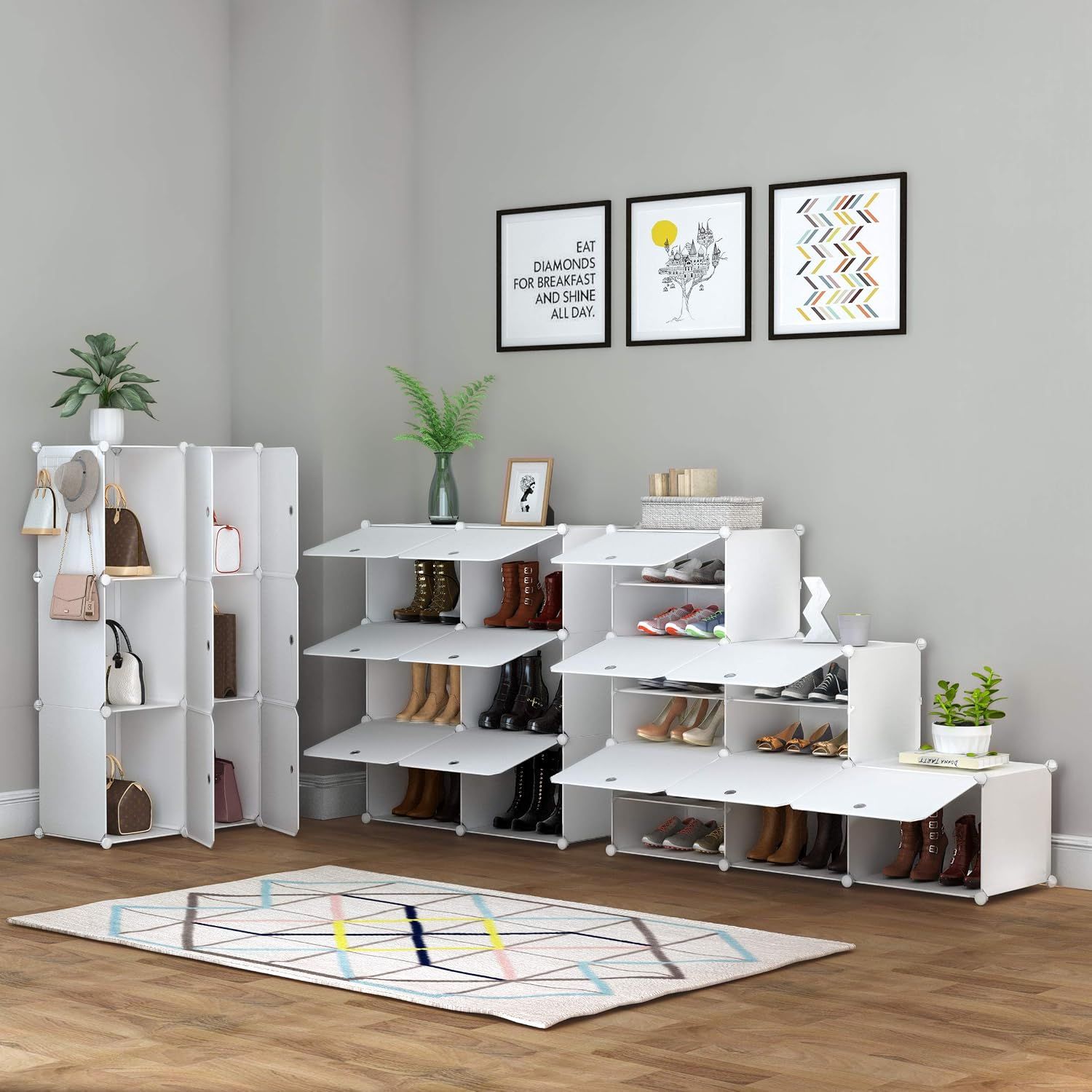 Portable 5-Tier DIY Cube Shoe Rack – Modular Storage Organiser