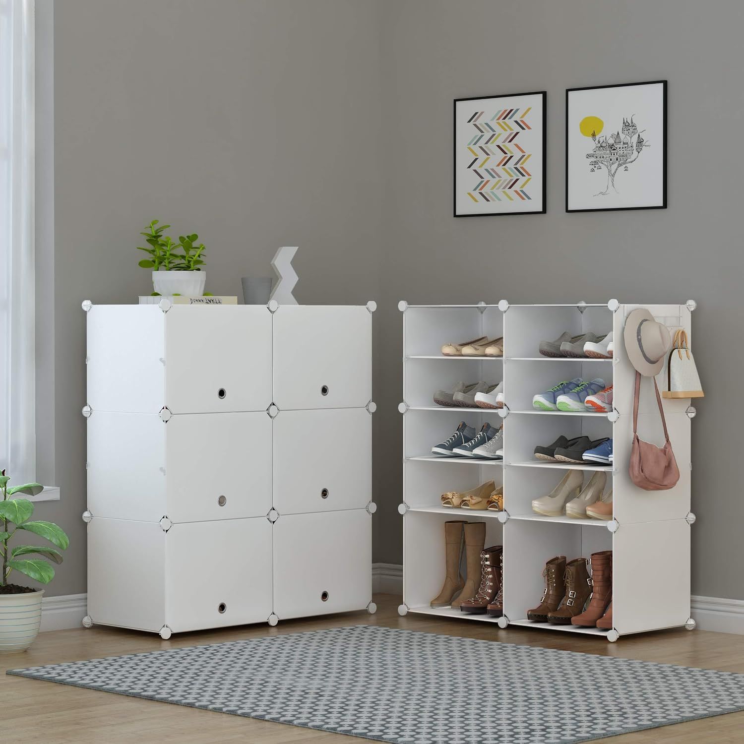 Portable 5-Tier DIY Cube Shoe Rack – Modular Storage Organiser