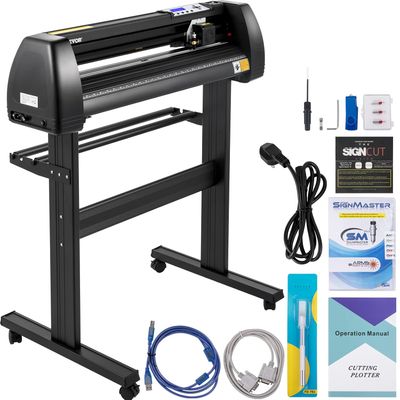 870mm Vinyl Cutting Machine Plotter, LED Sign Cutter with Adjustable Speed &amp; Force, Software Support for Mac &amp; Windows