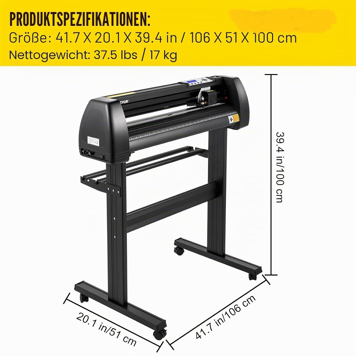 870mm Vinyl Cutting Machine Plotter, LED Sign Cutter with Adjustable Speed &amp; Force, Software Support for Mac &amp; Windows
