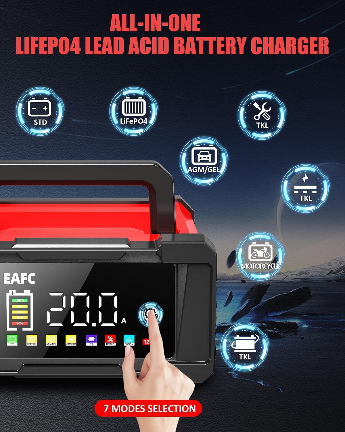 Car Battery Charger 20A 12V 24V Maintainer
