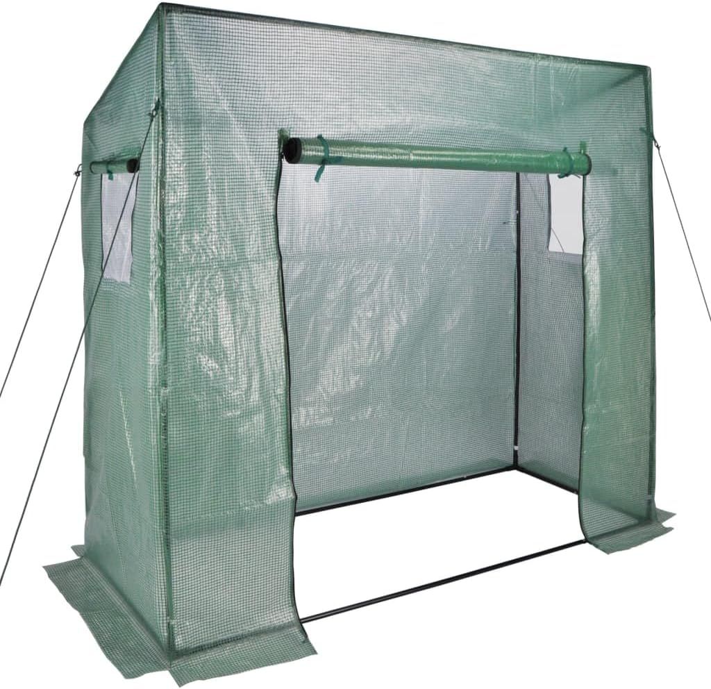 Slanted Roof Walk-In Garden Greenhouse 200 × 77 × 148/169 cm – 2 Windows