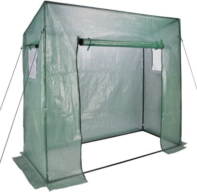 Slanted Roof Walk-In Garden Greenhouse 200 × 77 × 148/169 cm – 2 Windows