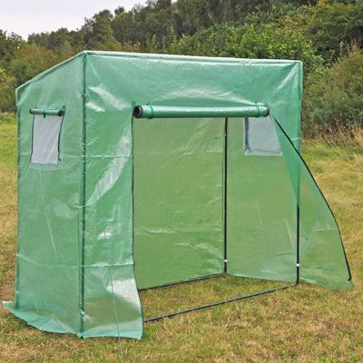 Slanted Roof Walk-In Garden Greenhouse 200 × 77 × 148/169 cm – 2 Windows
