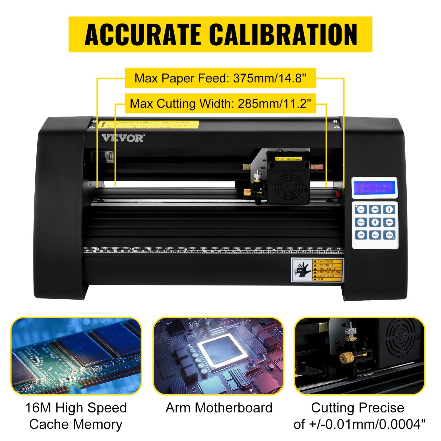 Vinyl Cutter Plotter 14" Semi-Automatic 375mm Backlight Signcut 3 Blades
