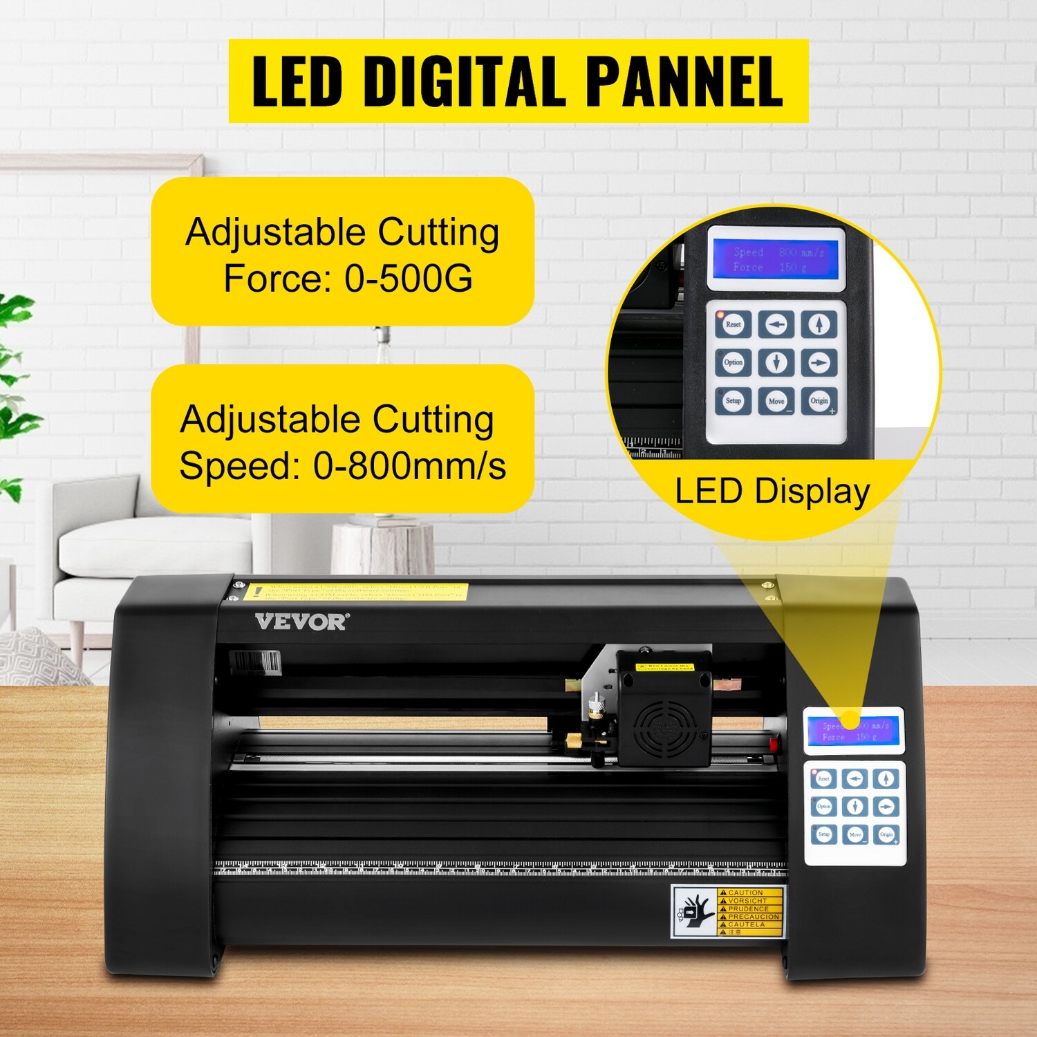 Vinyl Cutter Plotter 14" Semi-Automatic 375mm Backlight Signcut 3 Blades