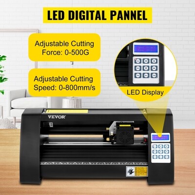 Vinyl Cutter Plotter 14" Semi-Automatic 375mm Backlight Signcut 3 Blades