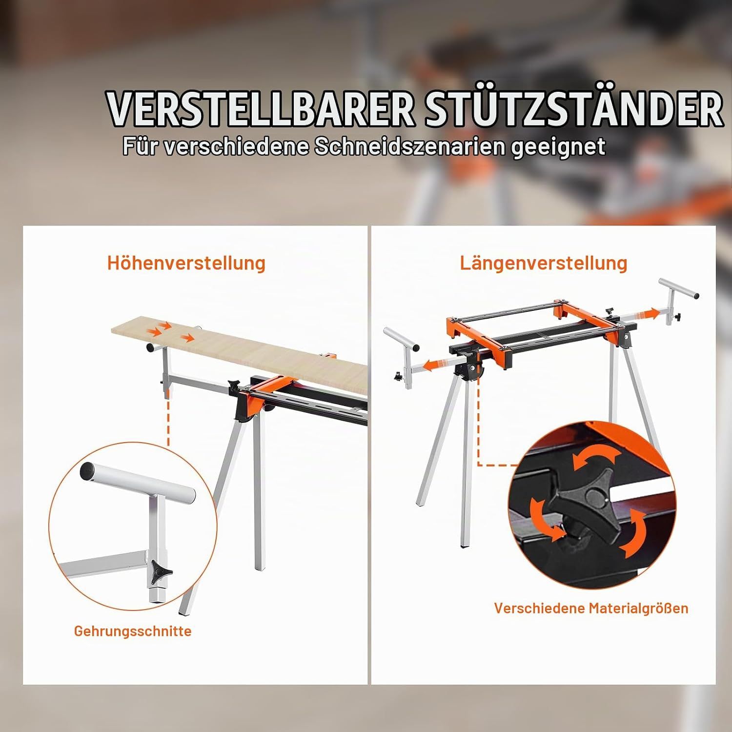 Miter Saw Stand 300LB Collapsible Adjustable