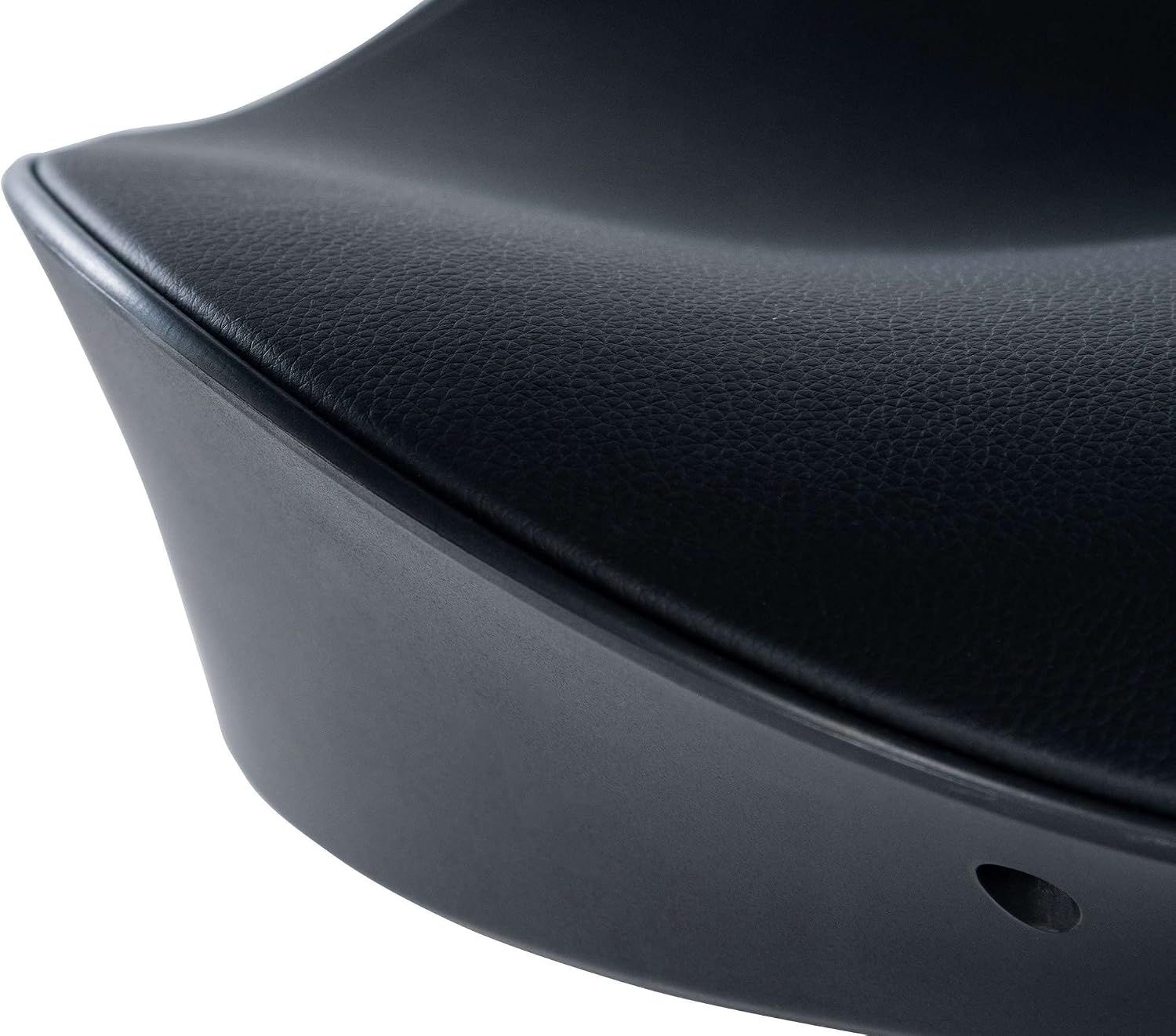 Set of 2 Adjustable Black Faux Leather Bar Stools