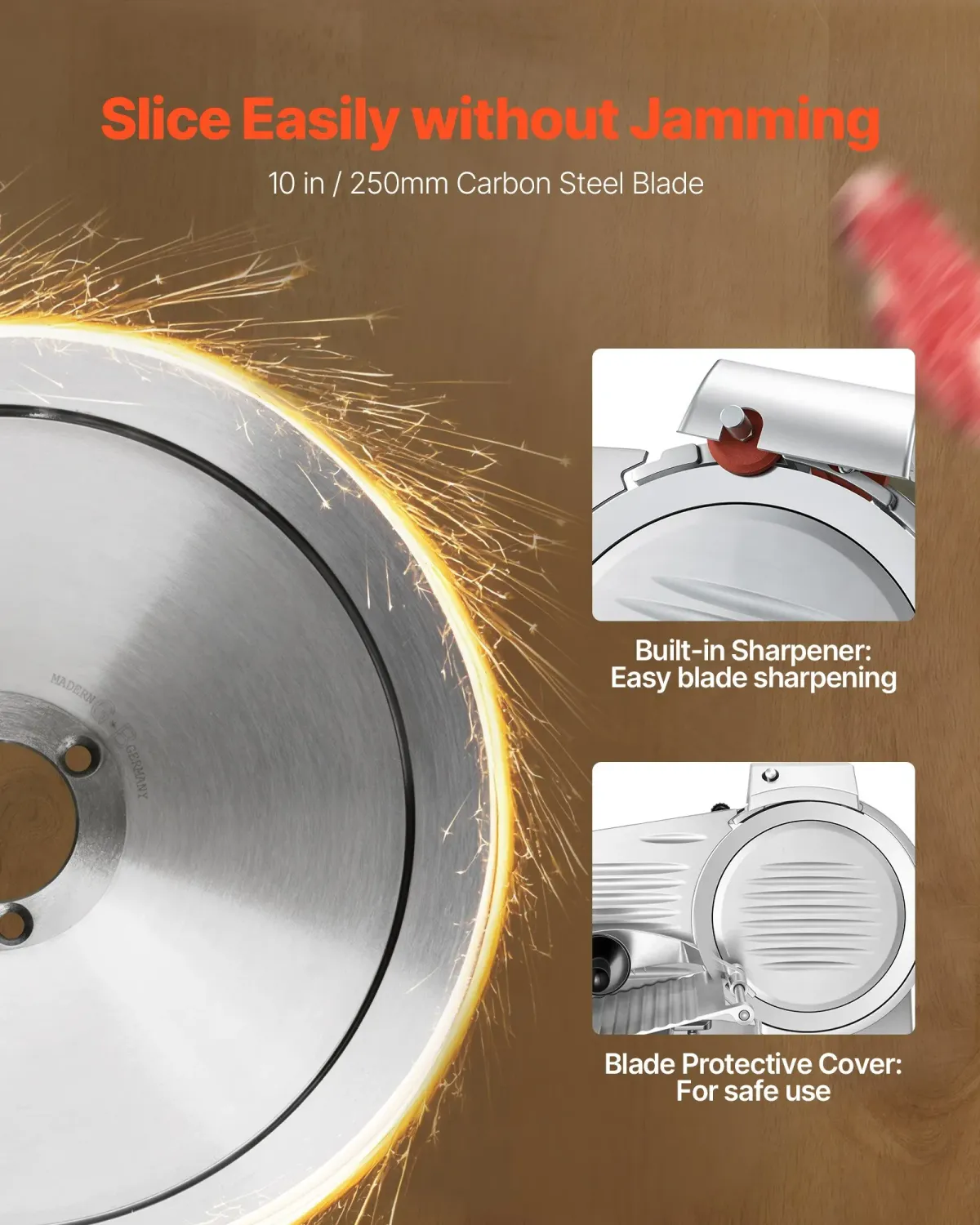 Commercial Meat Slicer 240W 250mm Adjustable