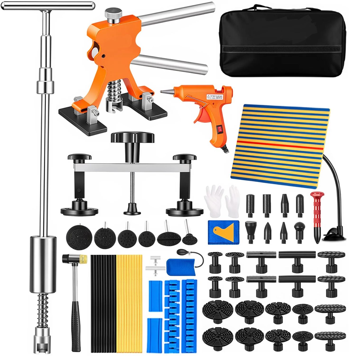Paintless Dent Repair Kit – 57-Piece Car Dent Removal Tool Set with Glue Gun